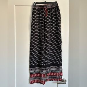 Patterned Wide Leg Pants